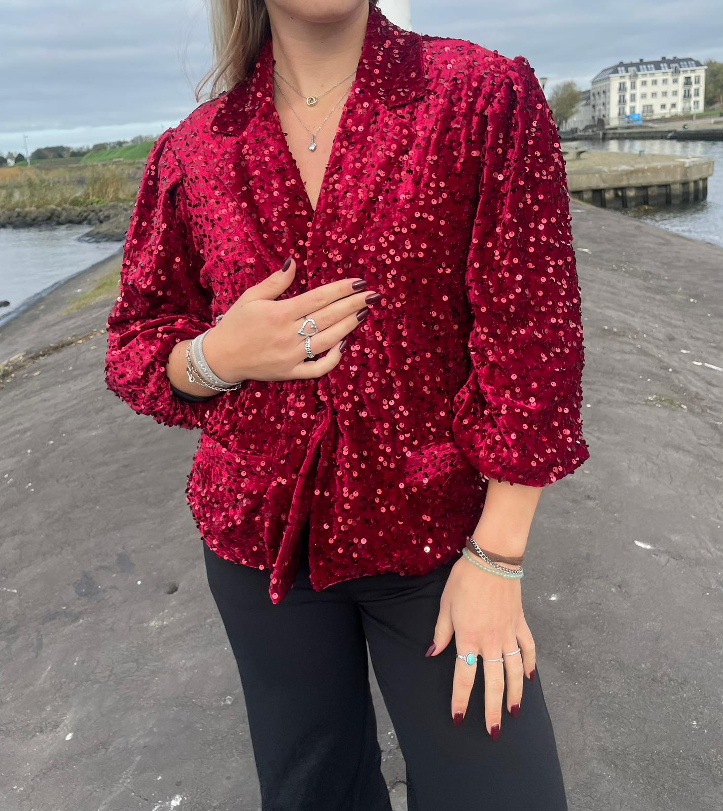 Luna – Luxe Paillette Blazer | Zwart