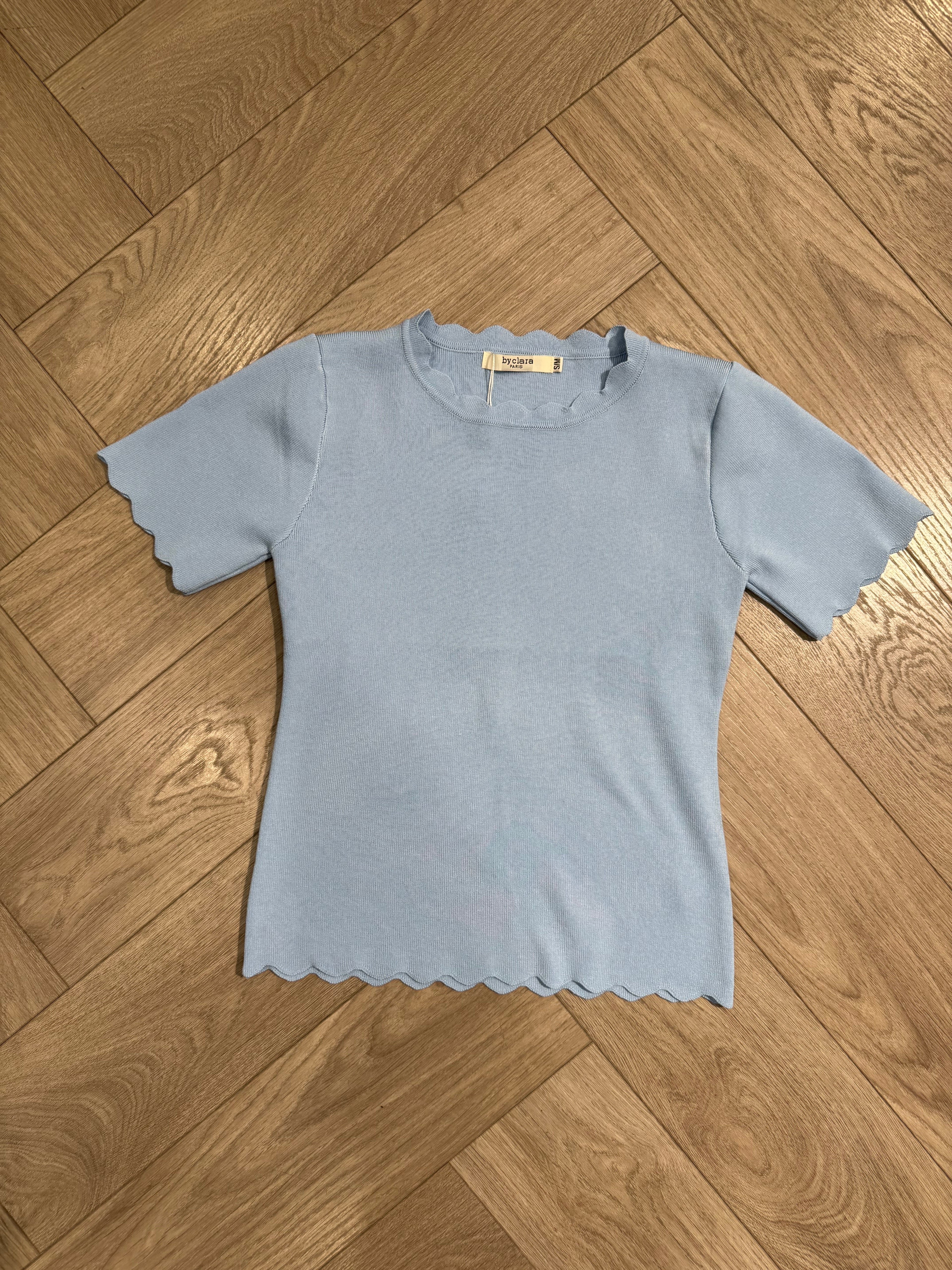 AA3176 Korte Mouwen Top Lichtblauw
