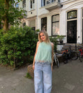 3872 FAUX FUR TOP GREEN
