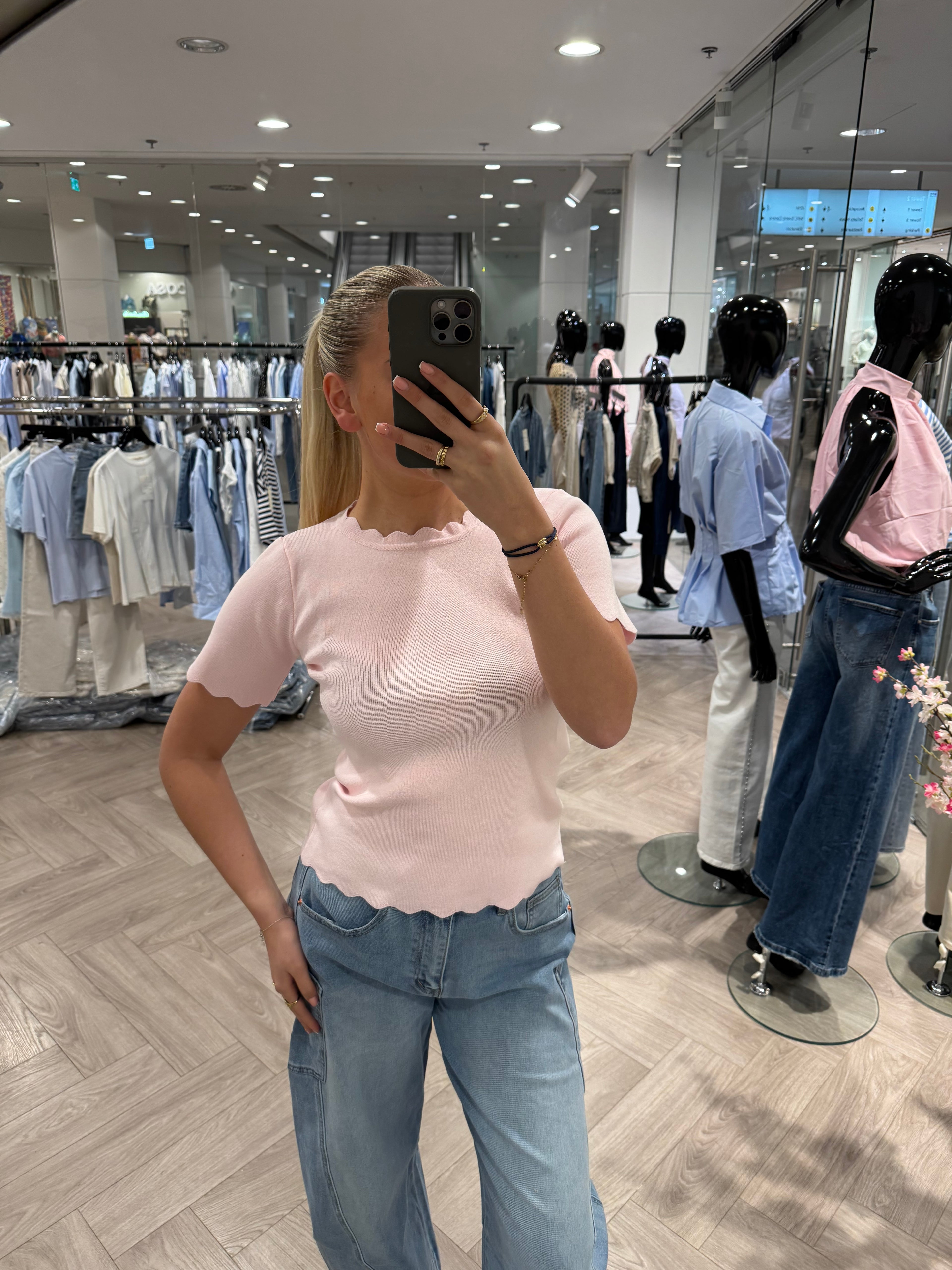 AA3176 Korte Mouwen Top Roze