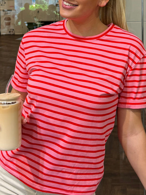 3262 ROZE/ ROOD FITTED T-SHIRT