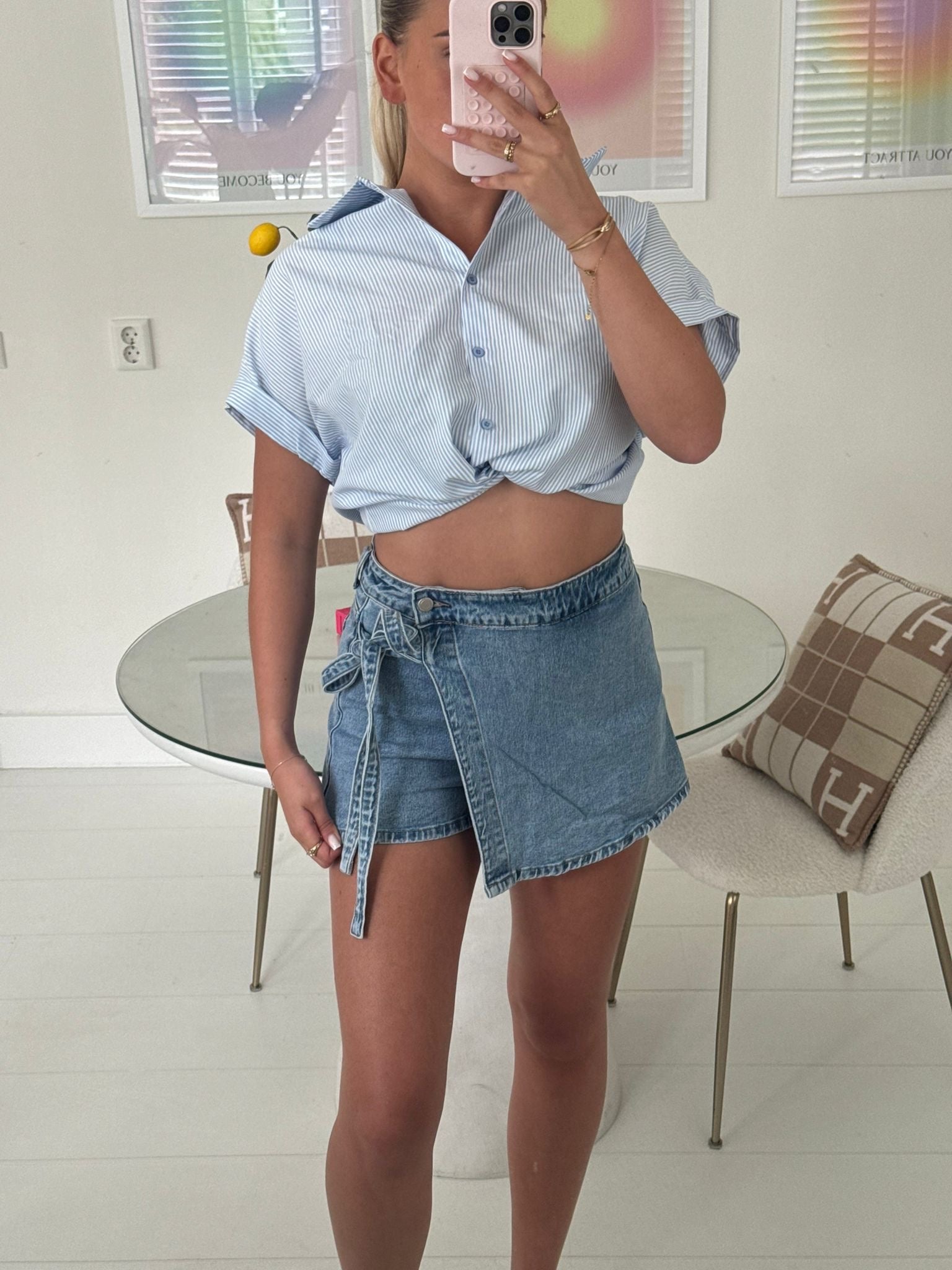 66361 WRAP JEAN SHORTS