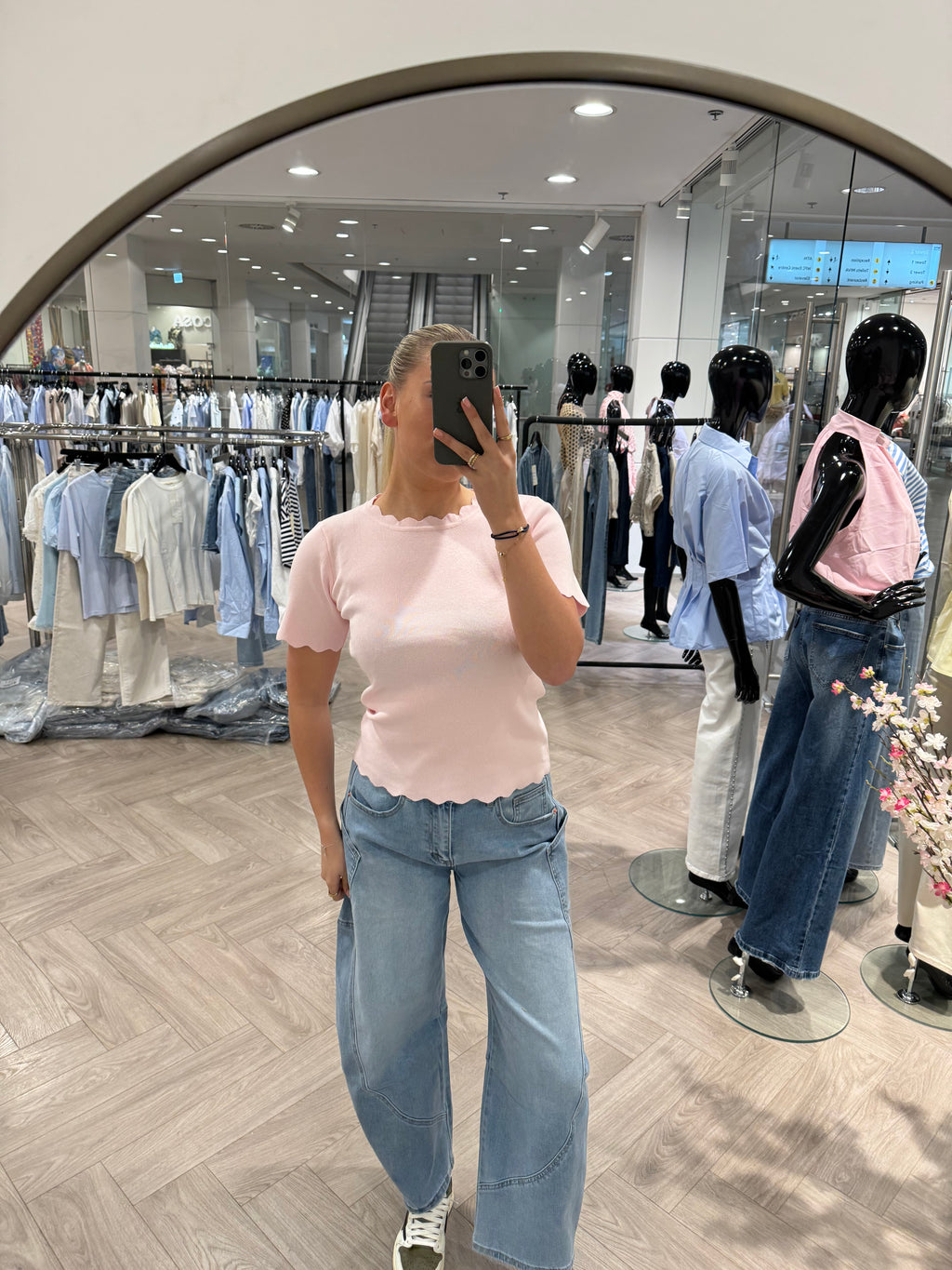 AA3176 Korte Mouwen Top Roze