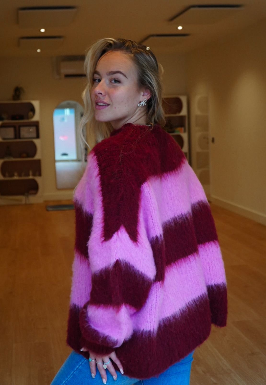 Trui Streepjes Bordeaux